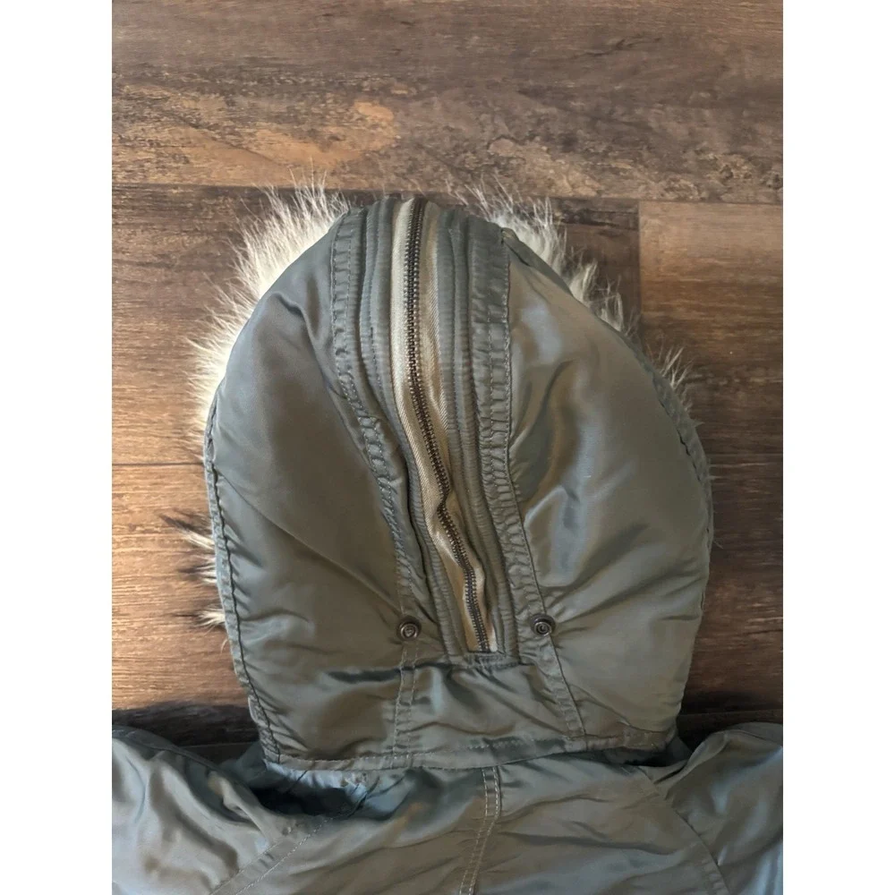 Vintage USAF N-2B Heavy Flying Bomber Jacket Mens Medium Fur Split Hood 6278F